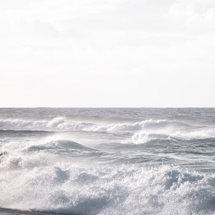 Ocean Waves Crashing On Shore