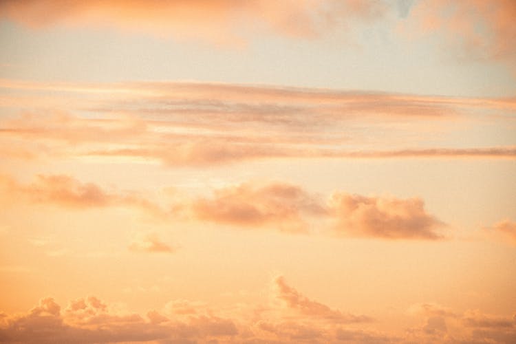 Light Pastel Color Of Clouds At Sunset