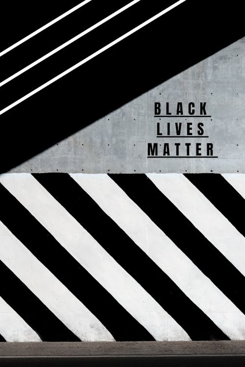 Painted Black Lives Matter Text on Wall