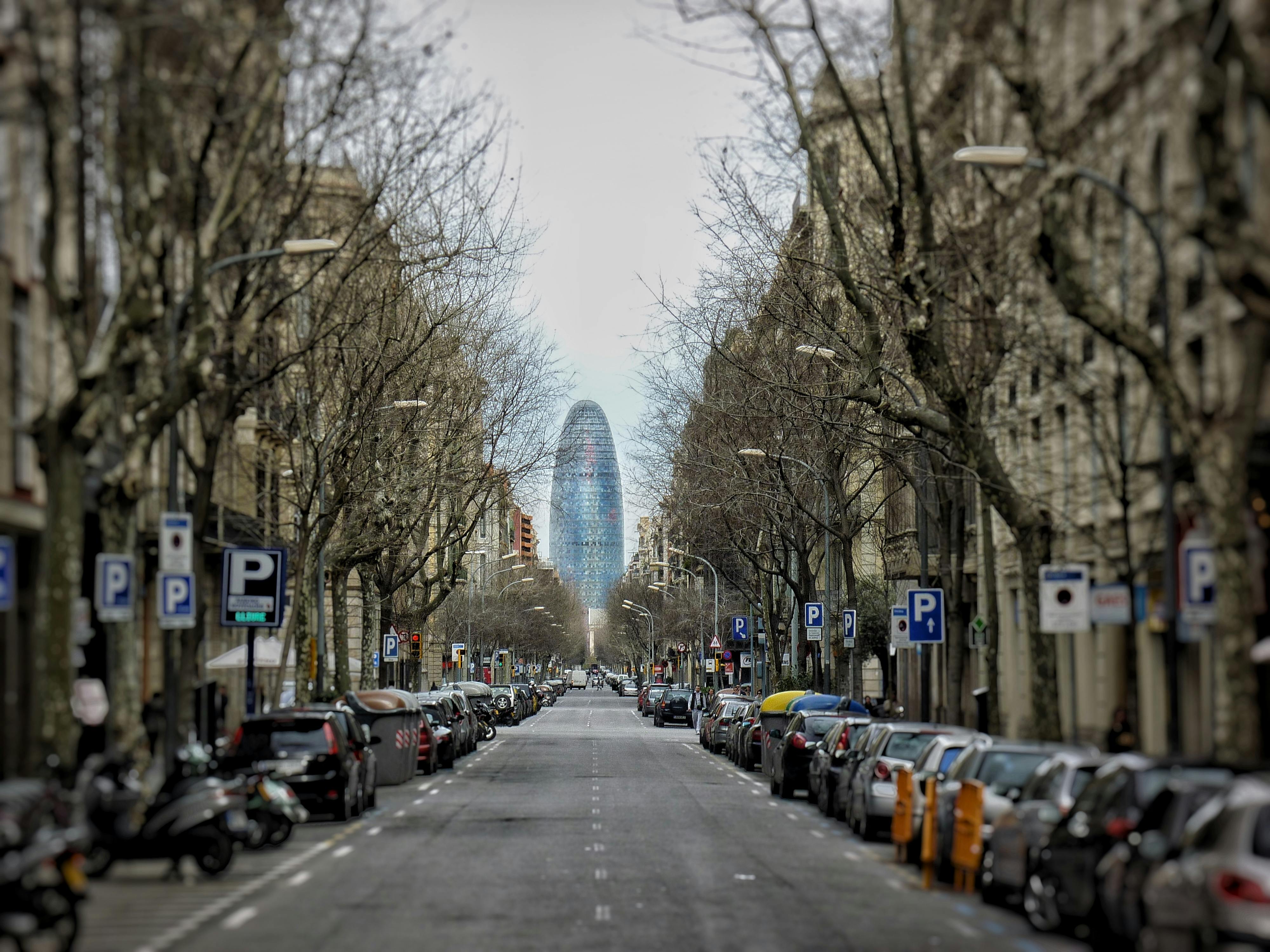 landscape photography of a street in barcelona