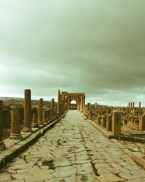 Ruins of famous ancient antique city in Algeria