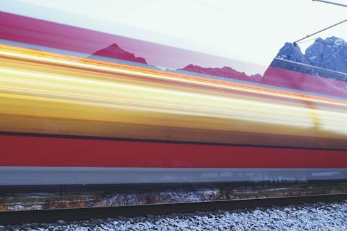 Speeding Train Time Lapse Photo