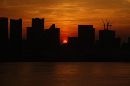 City by the Sea at Sunset 