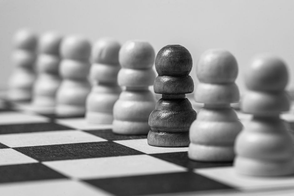 chess board pieces close up