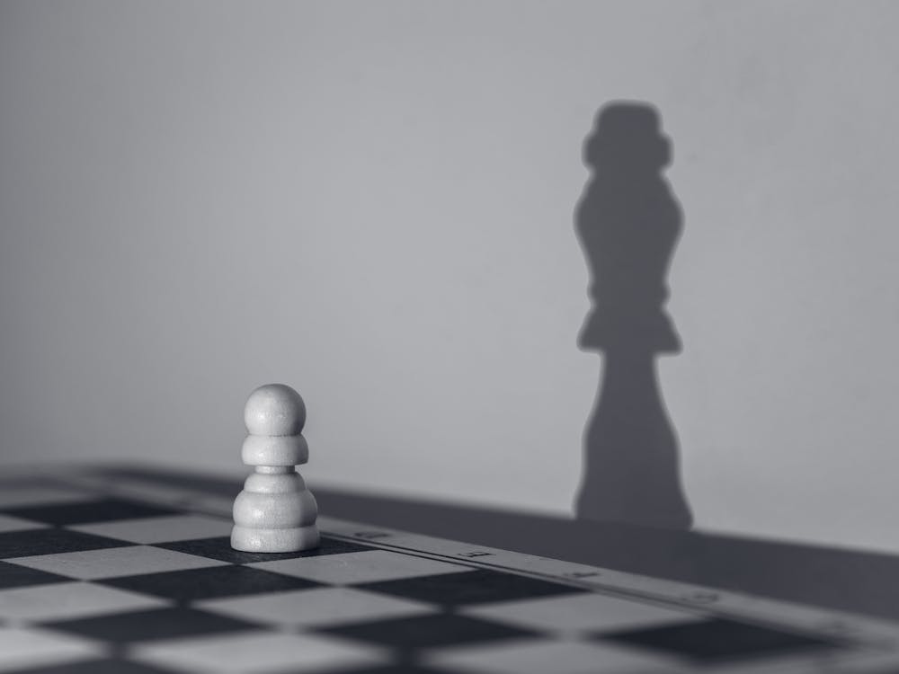 Wallpaper chess, queen, shadow, pawn for mobile and desktop