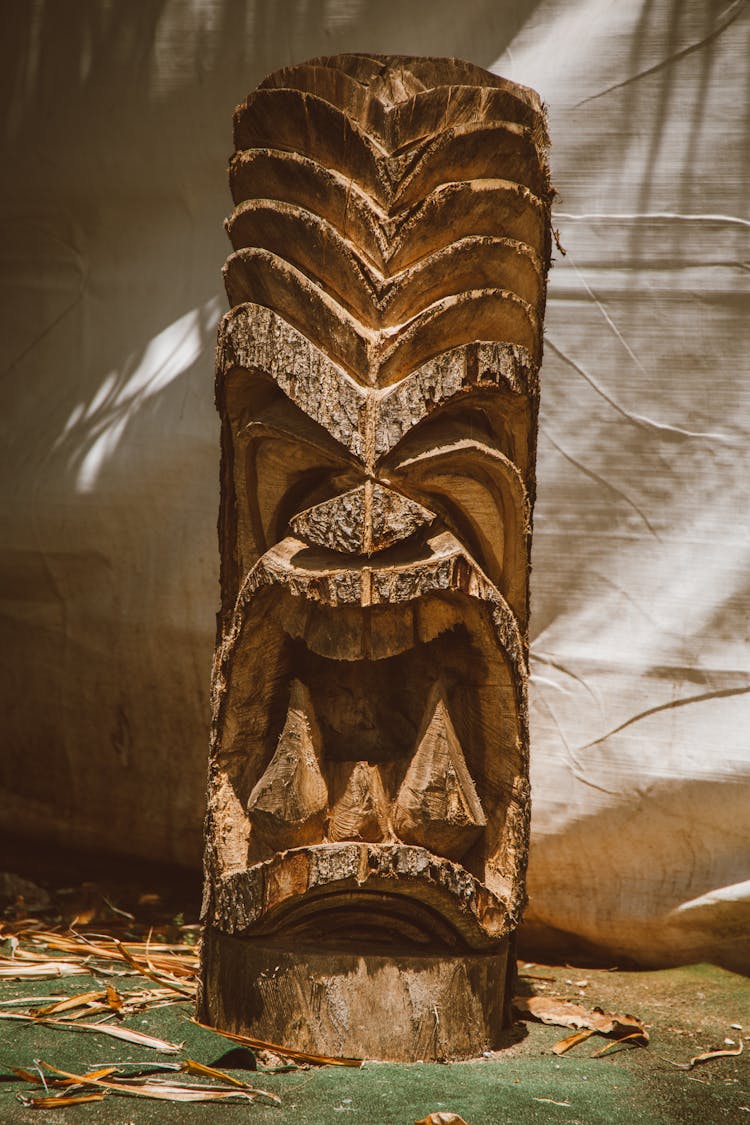 Close-up Of A Wooden Tiki