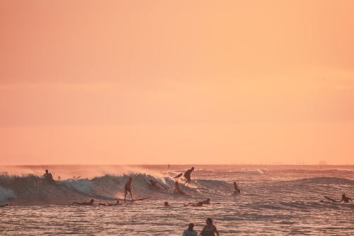 Darmowe zdjęcie z galerii z fale, hawaje, kolor zachodu słońca