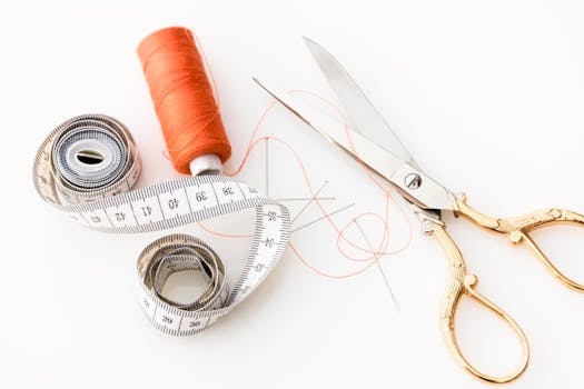 Free stock photo of scissors, thread, sharp, needle