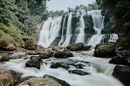 Majestic Waterfall and Rocks