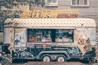 A Food Truck Parked in Front of a Building