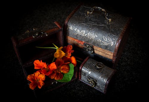 Brown Treasure Chests in Close Up Shot