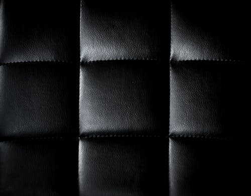 Black Leather Fabric in Close Up Photography