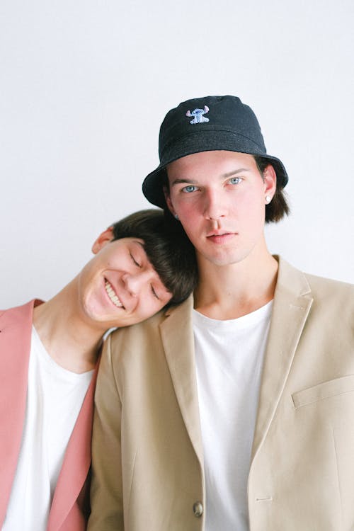 Two Men Posing in a Studio