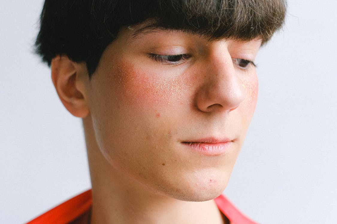 Free Young Man's Face in Close Up Photography Stock Photo