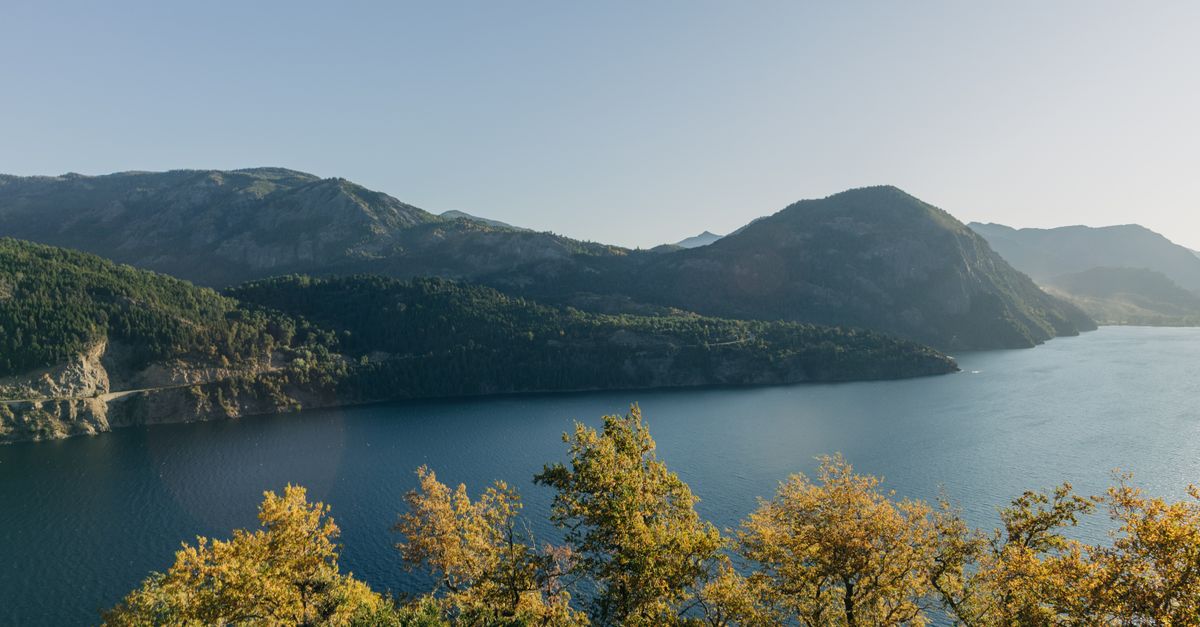 A lake ringed by mountains and forest at San Martin de los Andes, Argentina