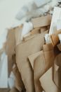 Brown Paper on White Table