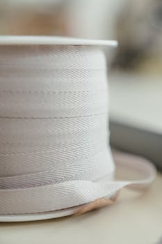 Detailed shot of a white textile spool showcasing texture and craftsmanship.