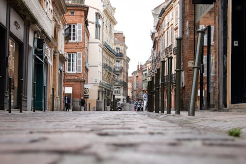 View of Pavement Between Buildings