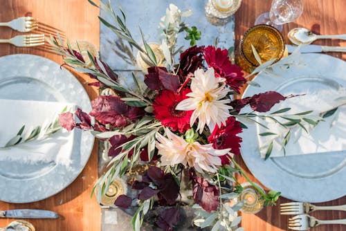 Flower Bouquet On Table 