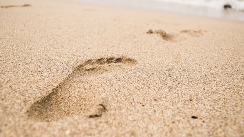 Free 
Footprints on the Sand Stock Photo