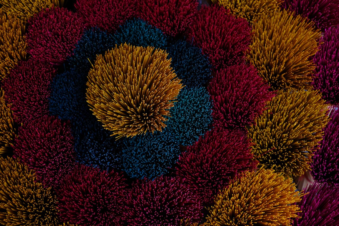 Red and Yellow Fur Textile