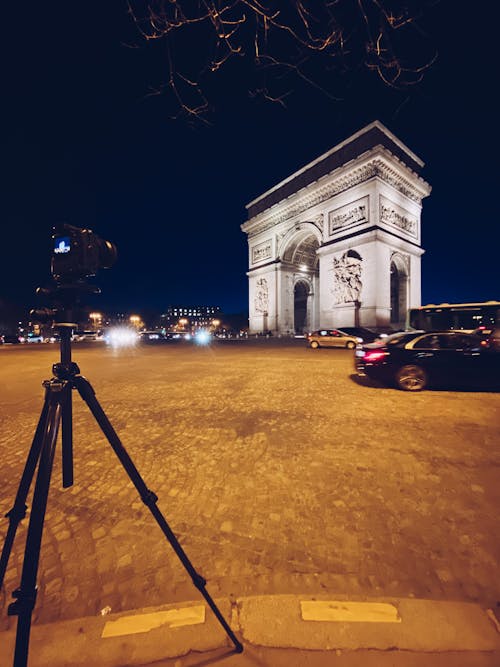 Gratis stockfoto met Arc de Triomphe, attractie, auto's