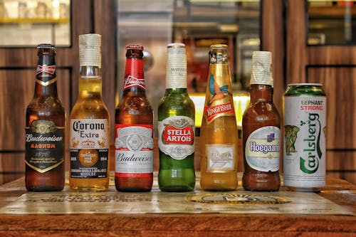 Free Assorted Glass Bottles Of Beers Stock Photo
