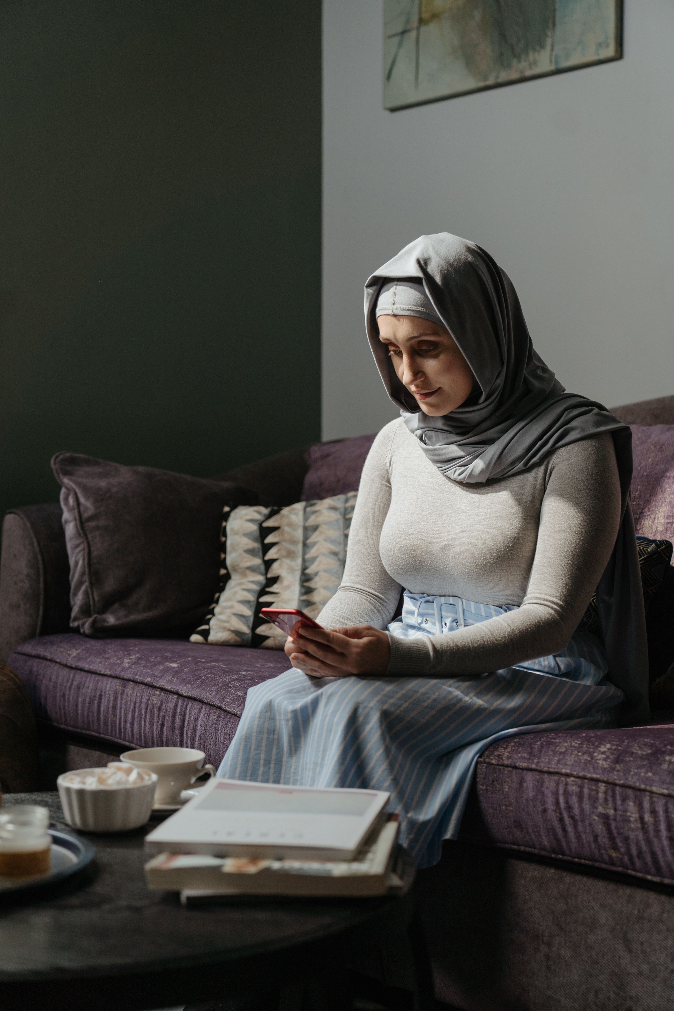 Woman in Gray Hijab Reading Book · Free Stock Photo