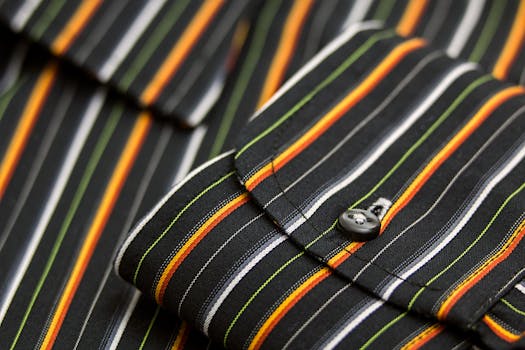 Black White Green Yellow and Orange Pinstripe Pocket