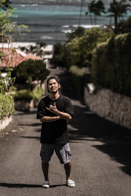 Free Photo Of Man Wearing Black Shirt Stock Photo