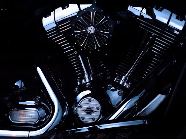 Black Motorcycle Engine