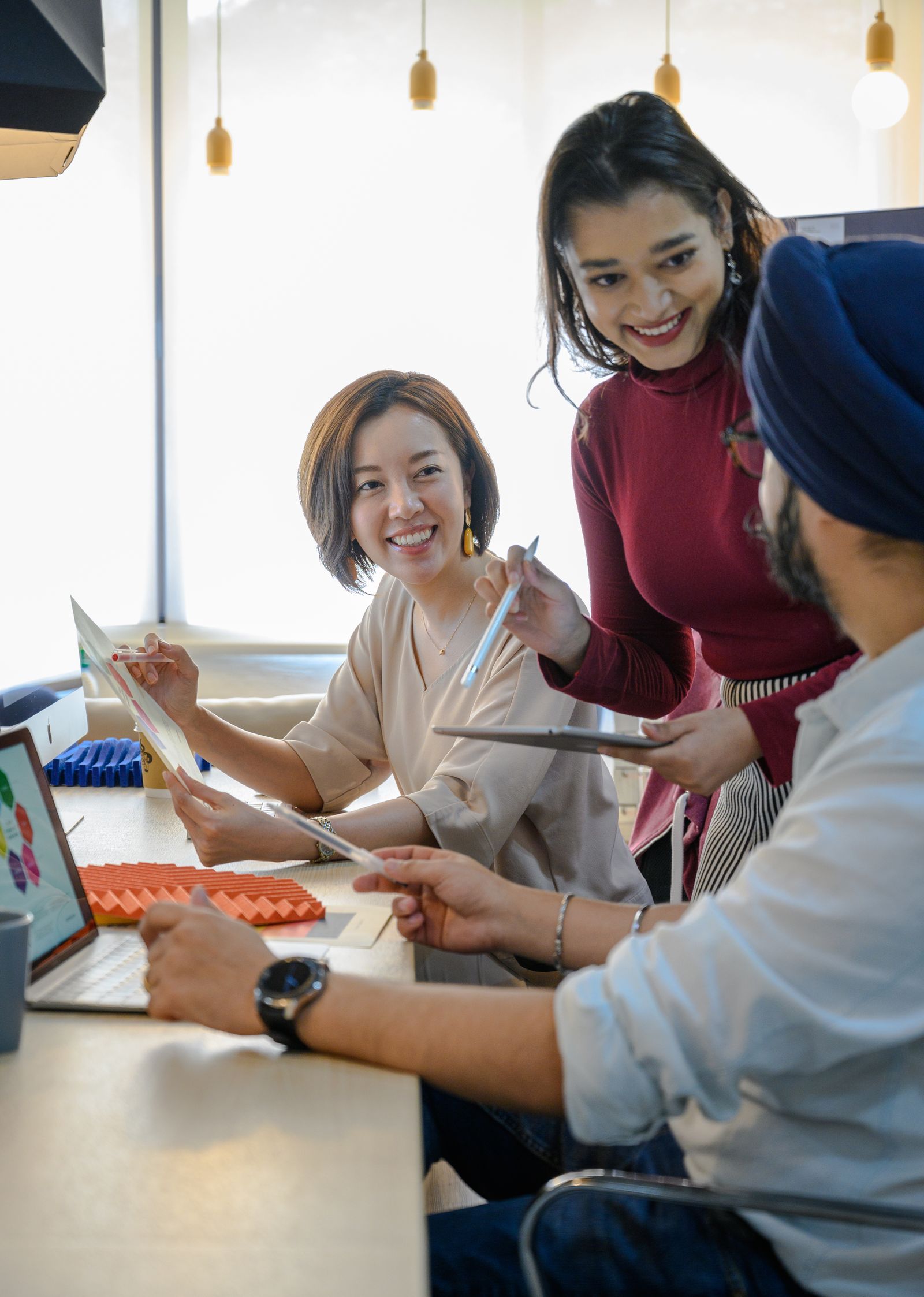 Happy office team collaboration scene 12