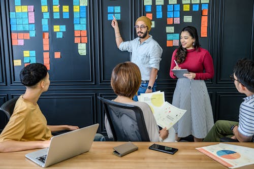 Free People having a Meeting Stock Photo