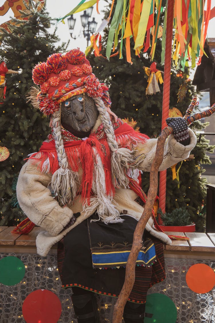 Person Wearing Traditional Russian Costume