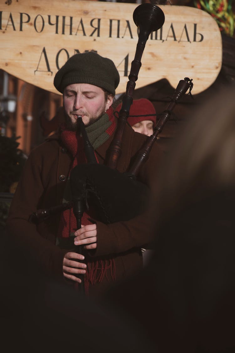 Man Playing Bagpipe