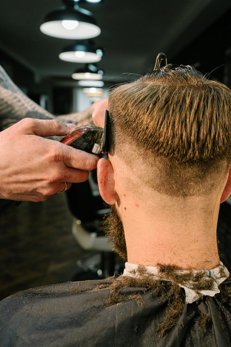 Man Getting A Haircut