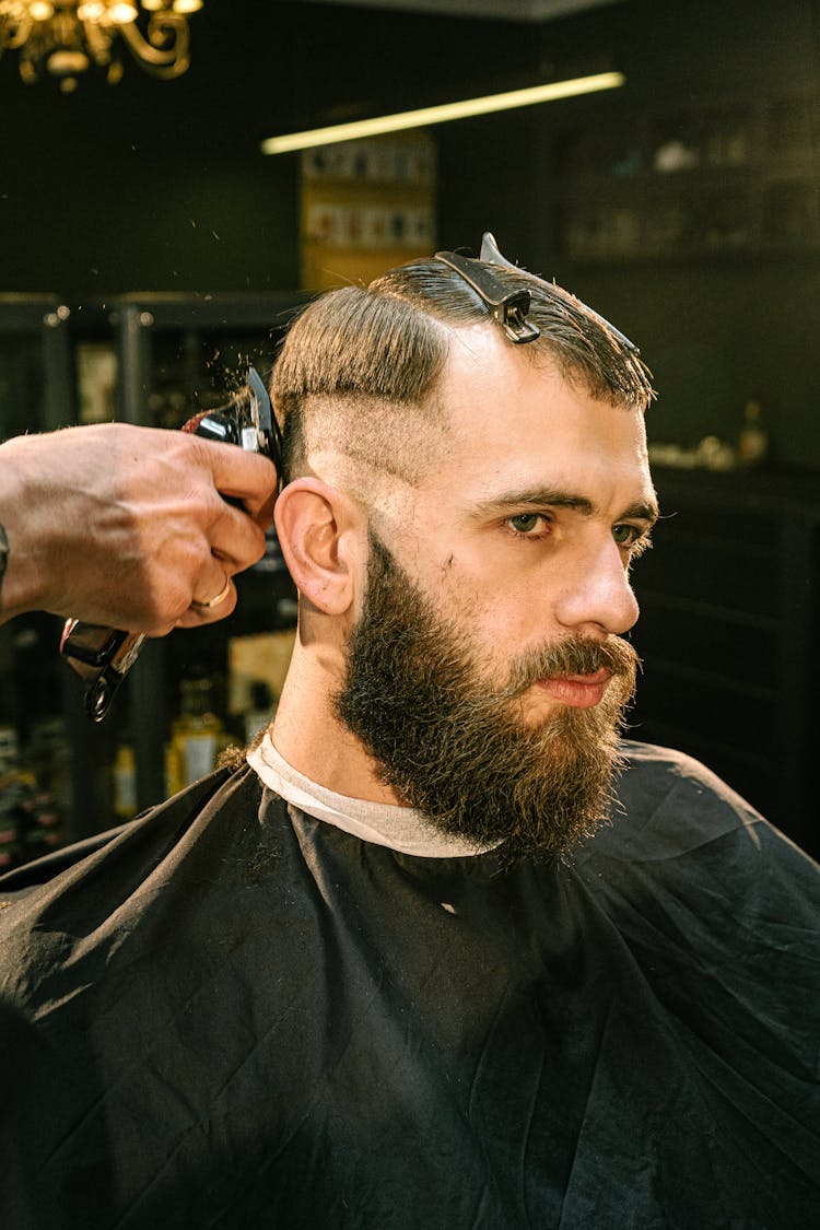 Man Getting A Haircut