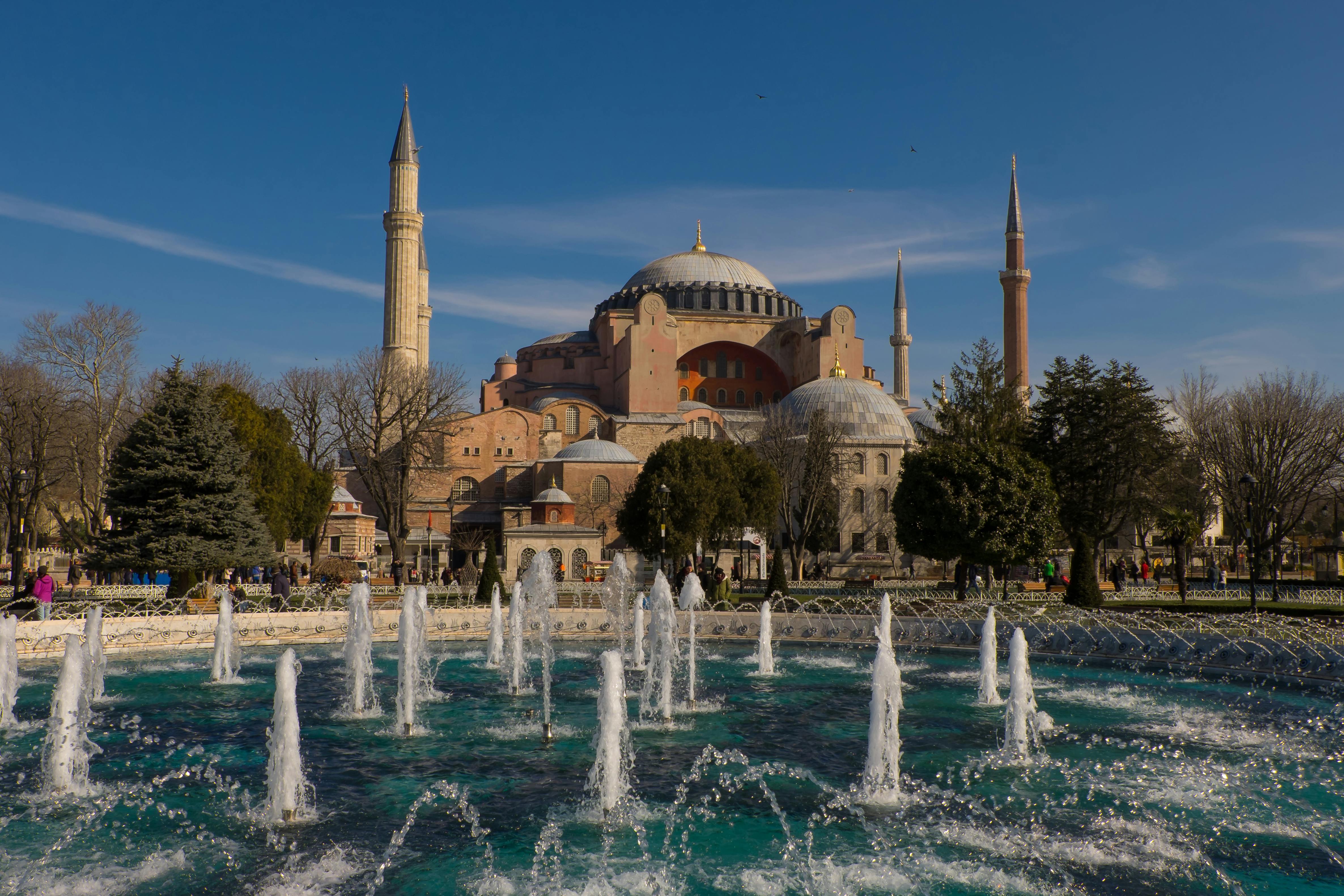 blue, hagia sophia, sky