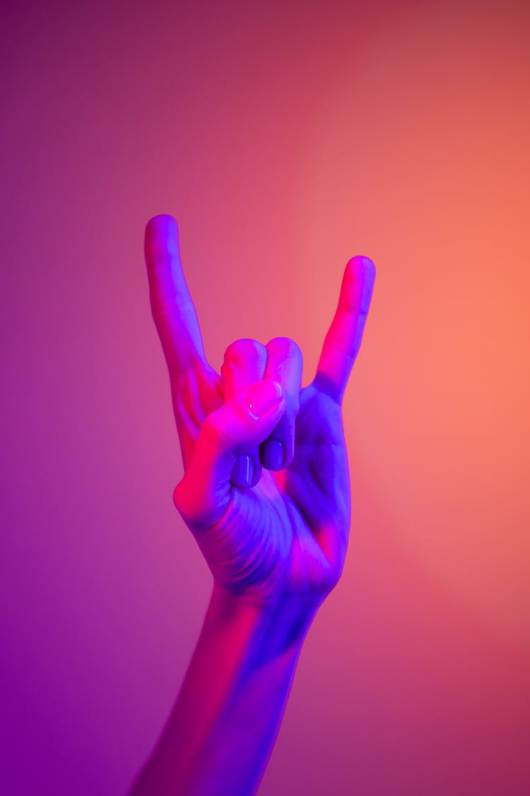 Persons Hand Doing Peace Sign