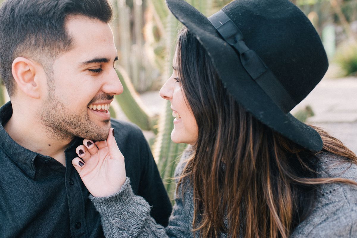 Close-up of a couple facing each other, showing why couples both get bad breath over time