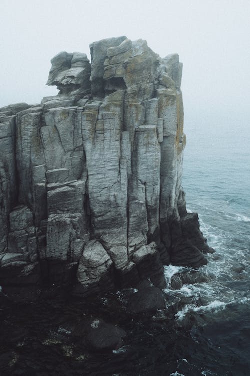 Gray Rock Formation on Sea
