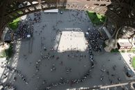 Aerial Shot of People Waiting in Line