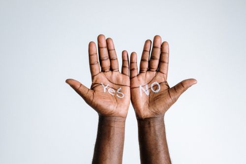 Palm reading close up