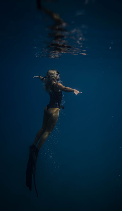 Free Photo Of Woman Underwater Stock Photo
