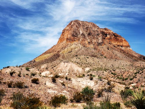 Brown Hill Under Blue Sky