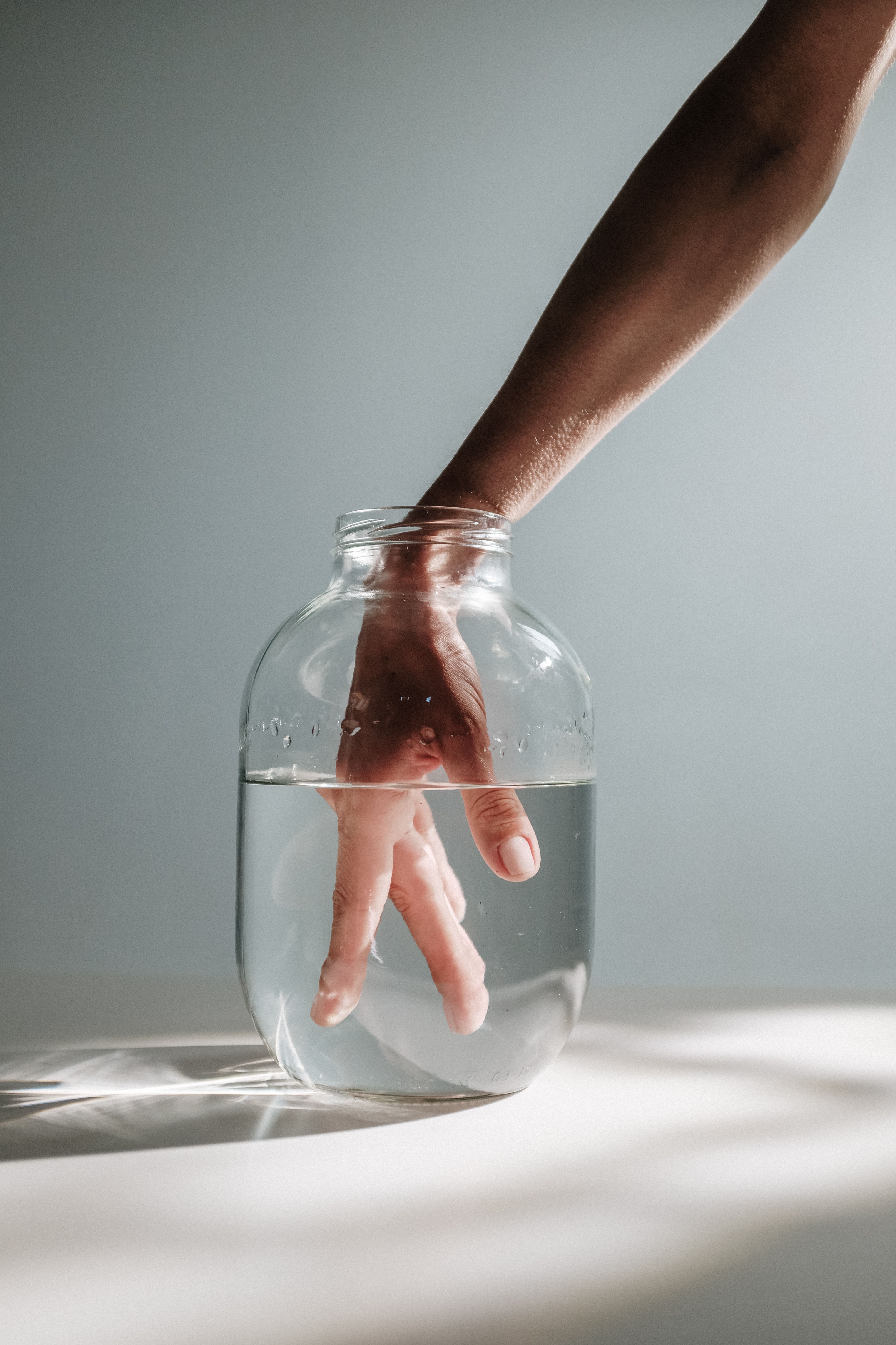 glass jar of water