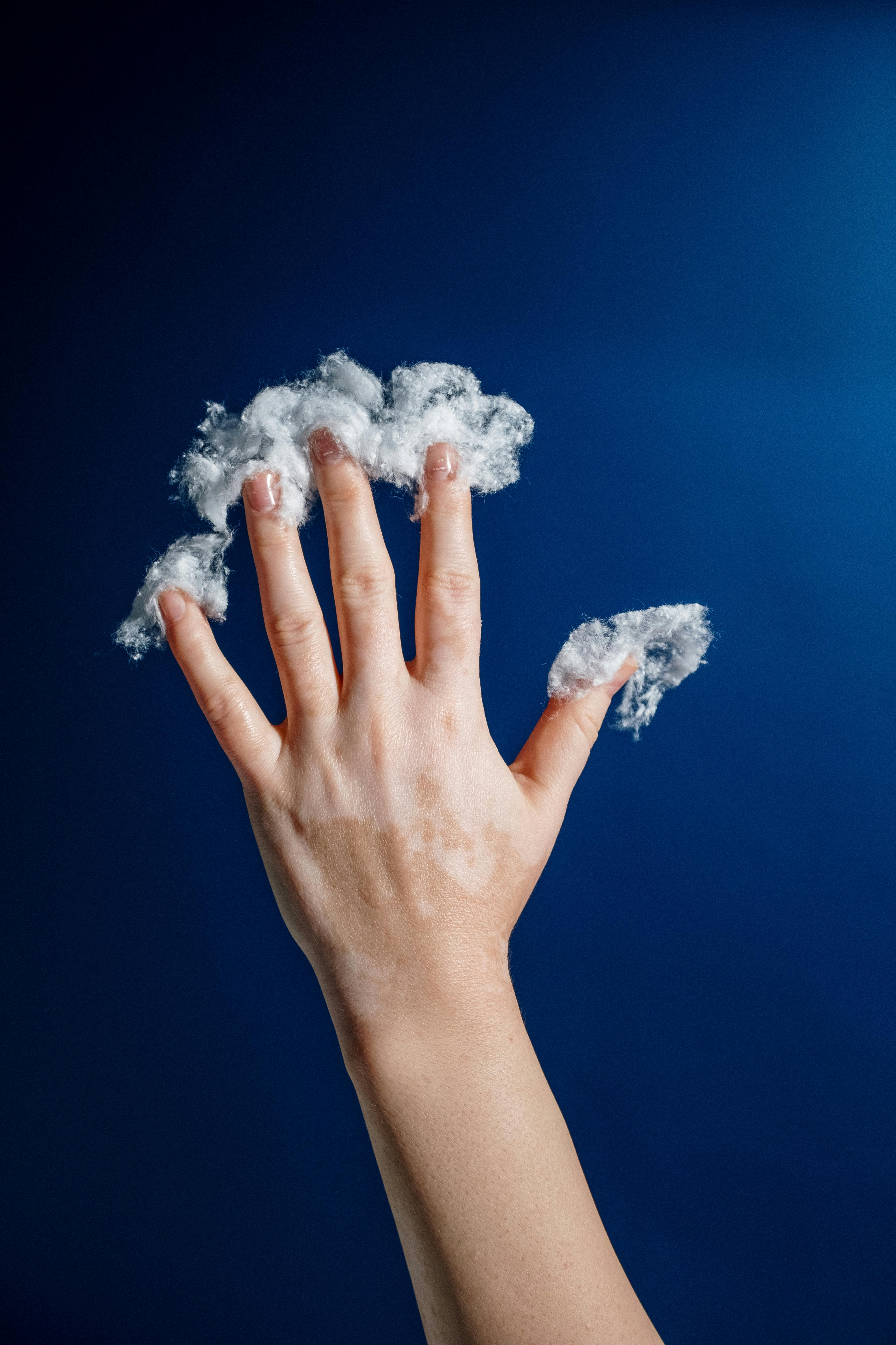 Person's Hand Against White Background · Free Stock Photo