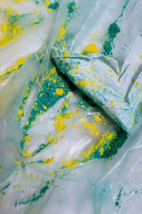 Close-Up Photo Of Green And Yellow Powder