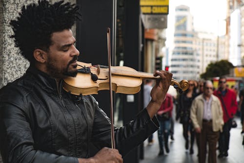 Man Playing Violin on The Street 