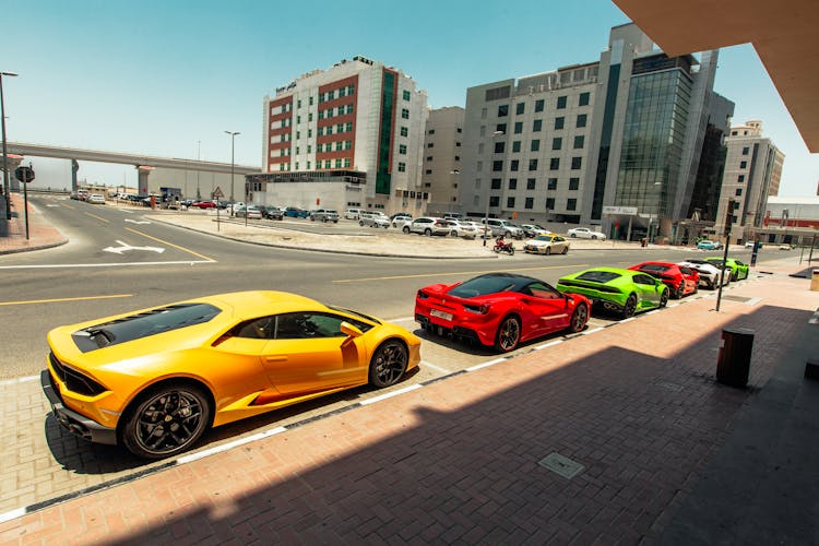 Super Cars Parked On The Street